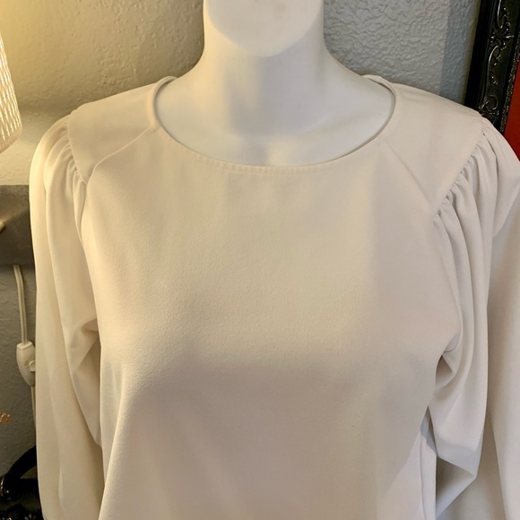 Ann Taylor Ivory Balloon Sleeve Blouse - Picture 2 of 6